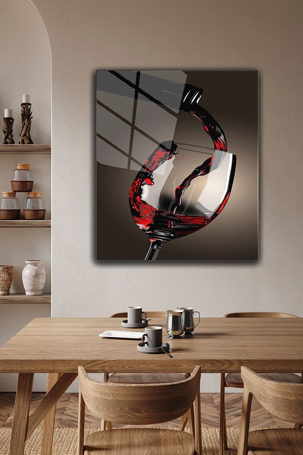 Kırmızı Şarap Kadehi, 4 mm Temperli Kırılmaz Cam Tablo, Restoran Tablo, Mutfak Tablo - 2