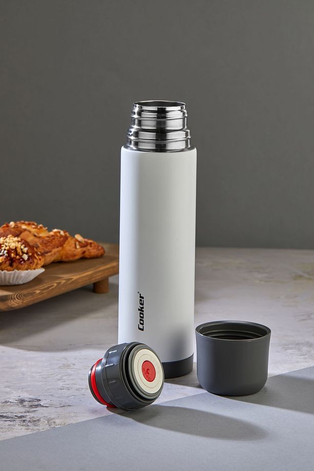 750ml Çift Kat Paslanmaz Çelik Termos – Sızdırmaz, Çift Kapak Sistemi, 12 Saat Sıcak 24 Saat Soğuk - 4