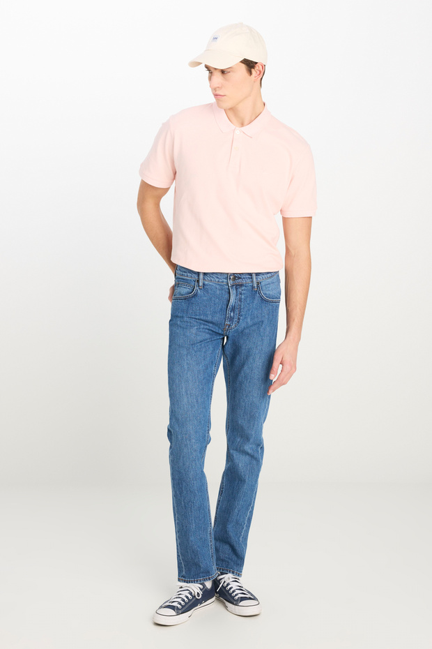 Daren Regular Fit Normal Cut Normal Waist Straight Leg Cotton Stretch Indigo Jean Denim Trousers