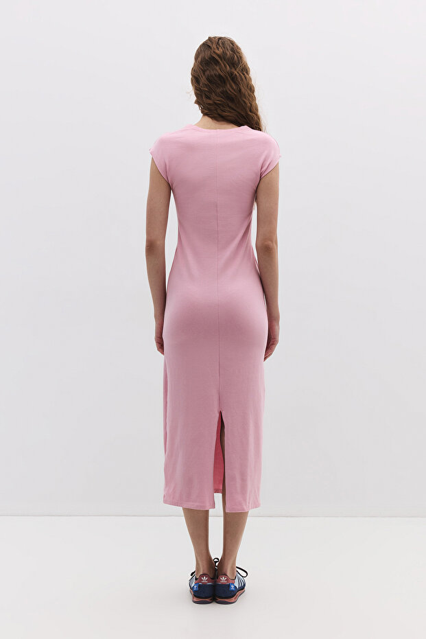 Slit Cotton Basic Dress - 5