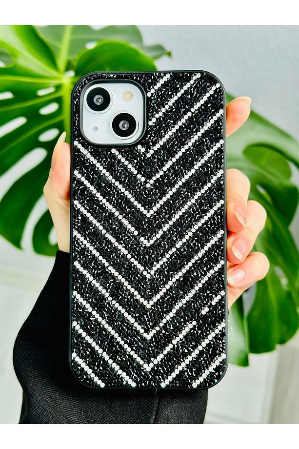 Iphone 14 VE 15  Uyumlu Desenli ELMAS Tasarımlı Taşlı Işıltılı Parlak Pırlanta Silikon Kılıf - 2