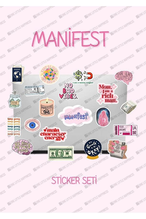 Manifest Sticker Seti | Laptop Ajanda Notebook Tablet Defter Etiket Bullet Journal - 1