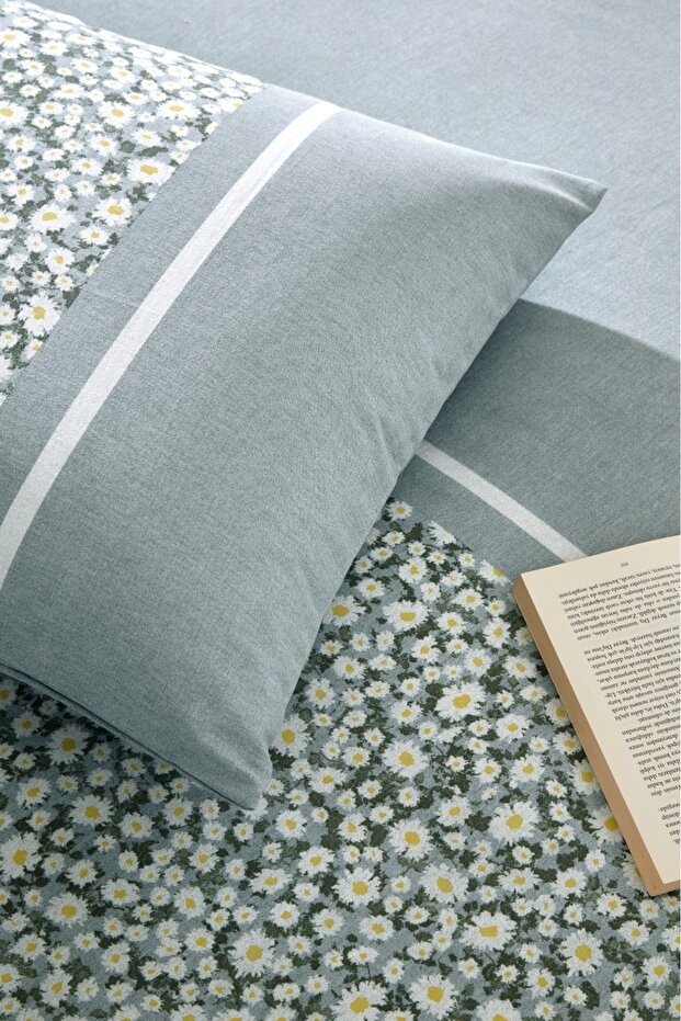 Daisy Patterned Single Duvet Cover Set - 3