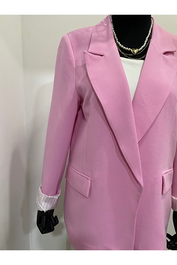 pembe blazer ceket - 3