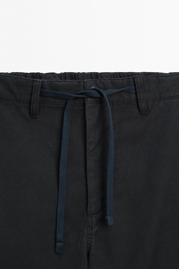 Pamuklu keten yarı jogger bermuda şort - 7