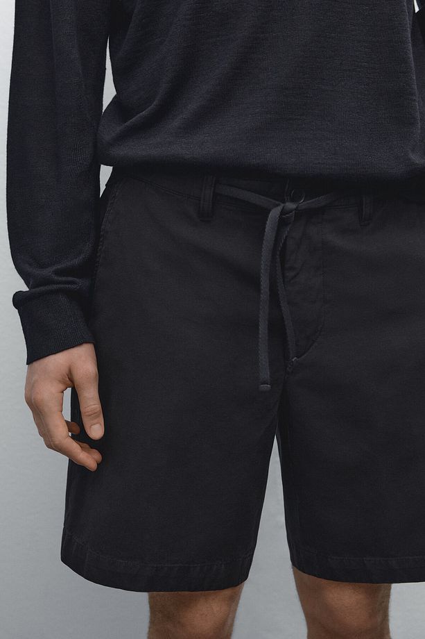 Pamuklu keten yarı jogger bermuda şort - 4