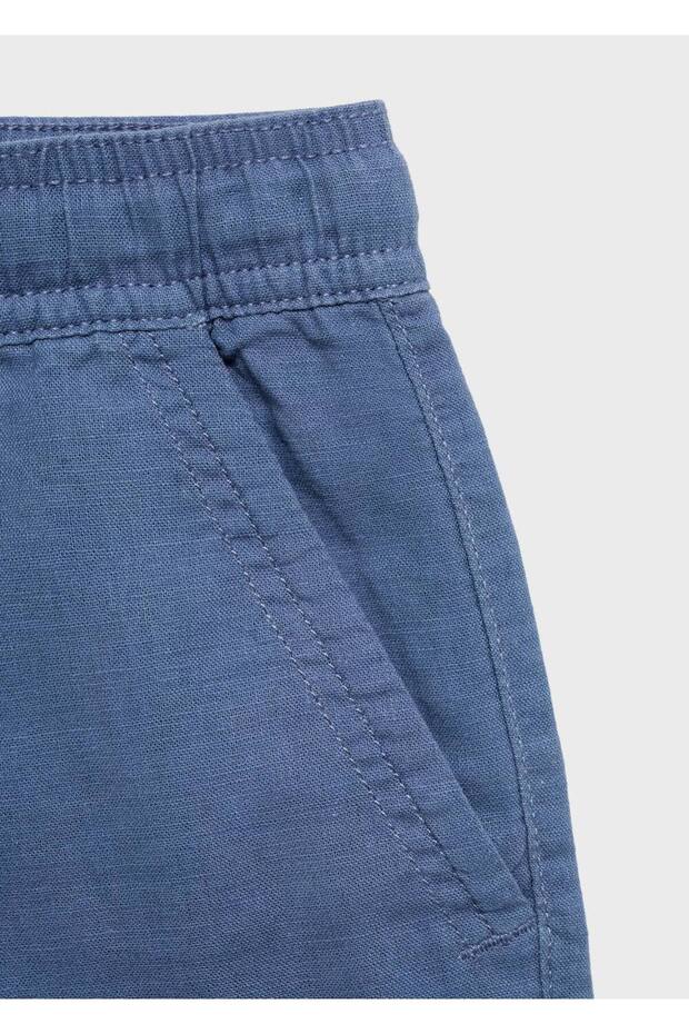 Beli elastik keten bermuda şort - 5