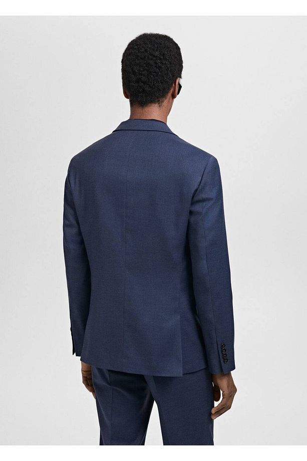 Regular kesimli mikro dokuma blazer ceket - 4