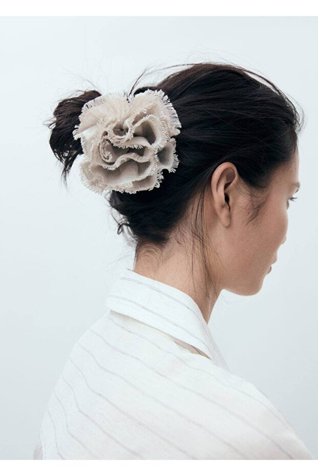 Haargummi aus Leinen mit Blumenmuster - 2