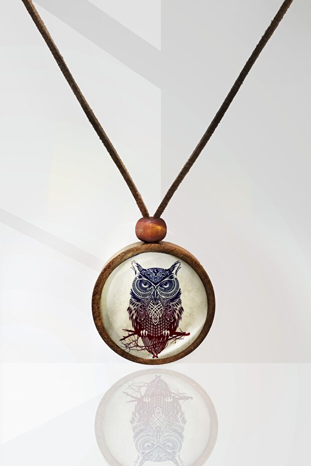Owl Wooden Necklace