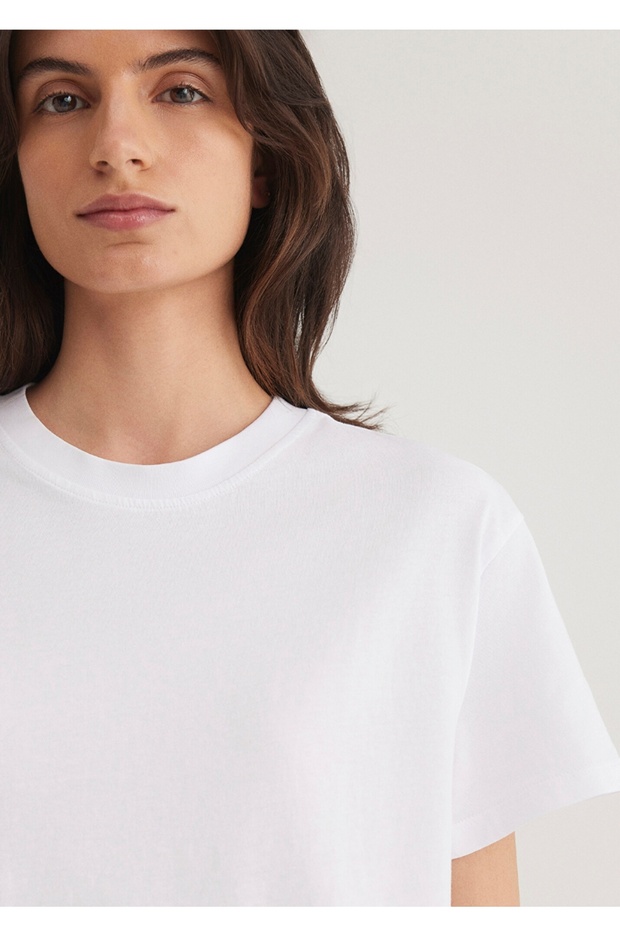 regular kesim basic beyaz kadın t-shirt - 4