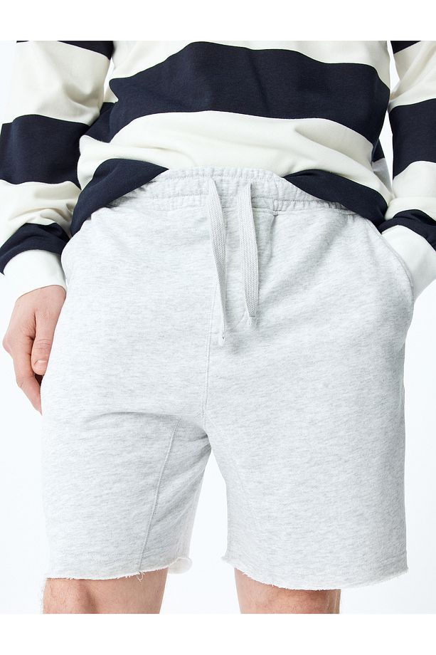 Regular Fit Cepli Mini Beli Bağcıklı Şort - 5