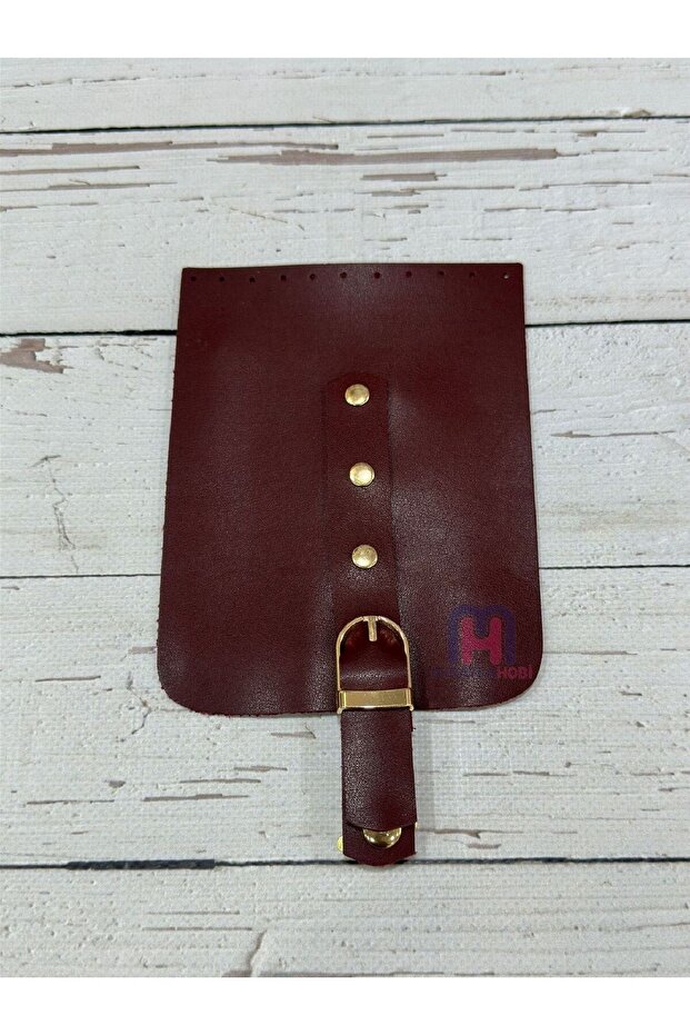 غطاء جلدي مقاس 12x16 سم أحمر داكن