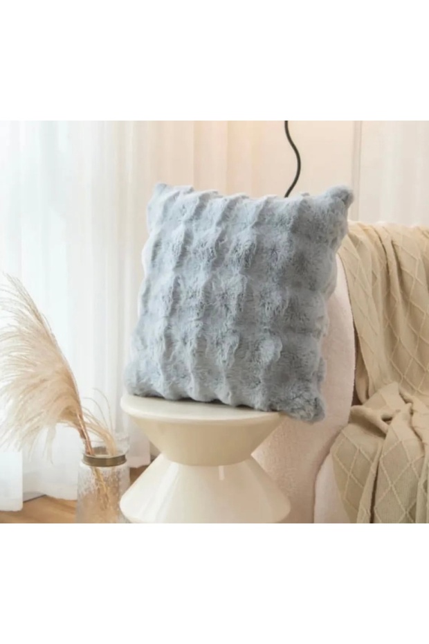 Bubble Rabbit Plush Throw Pillow -Light Gray 43X43 Square - 30X50 Rectangle