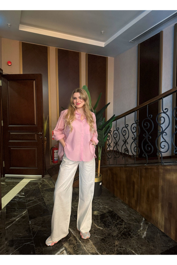 Oversize Poplin Gömlek - 9