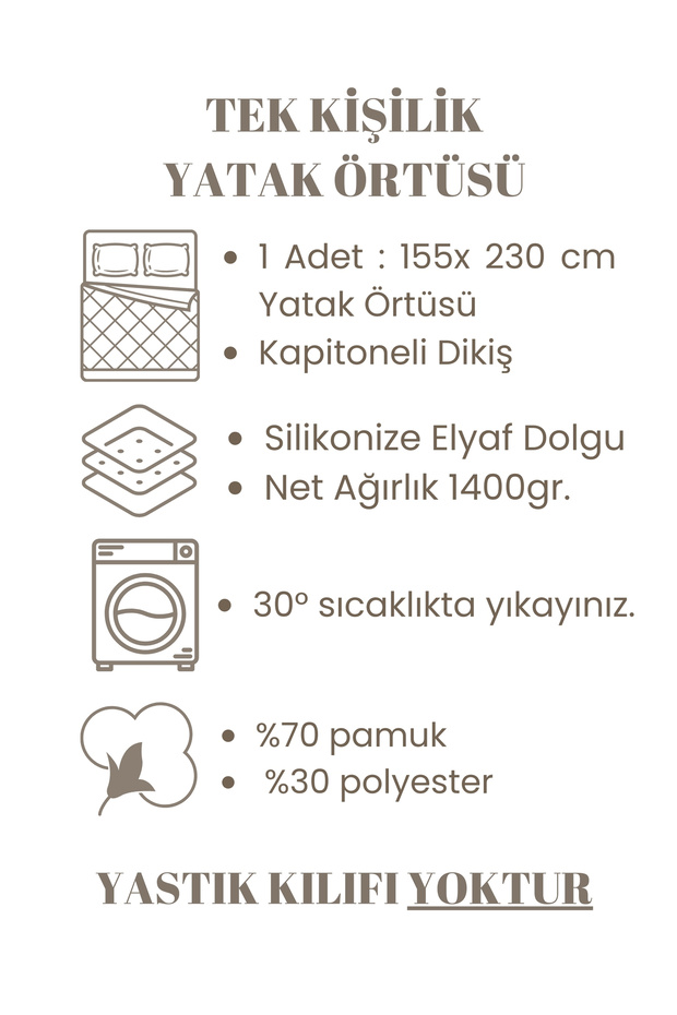 Tek Kişilik Kapitoneli Desenli Çok Amaçlı Yatak Örtüsü Ve Koltuk/kanepe Örtüsü 155 X 230 Cm - 2