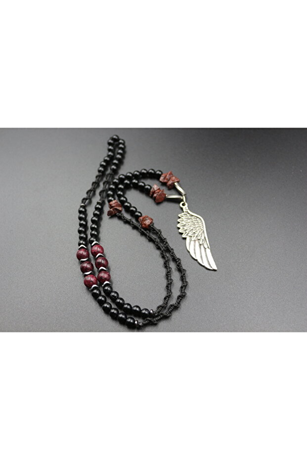 Kırmızı Jasper ve Sembolik Kolye - El Yapımı Kolye - 2