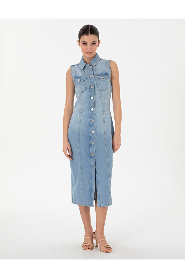 Light Blue Slim Fit Jean Dress 50306777 -Vr003
