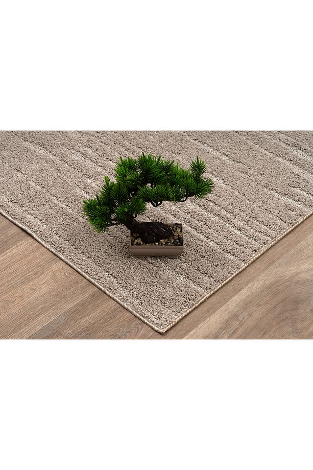 Moopy Bej Bukleli Yumuşak Soft Dokuma Yolluk Halı Salon Halısı LP1007A_BEJ - 6