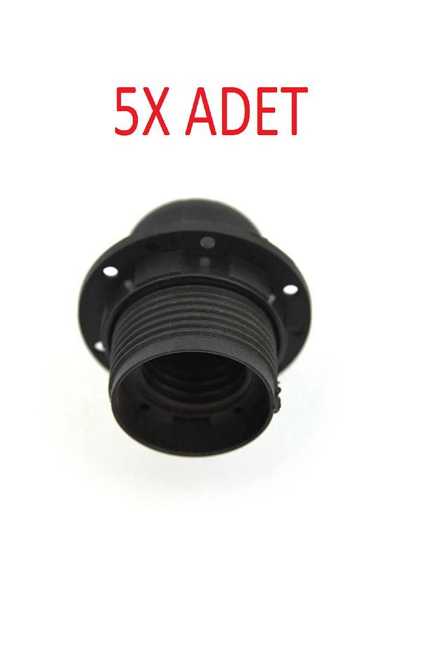 5 Adet E-27 Siyah Duy 5 Adet - 1