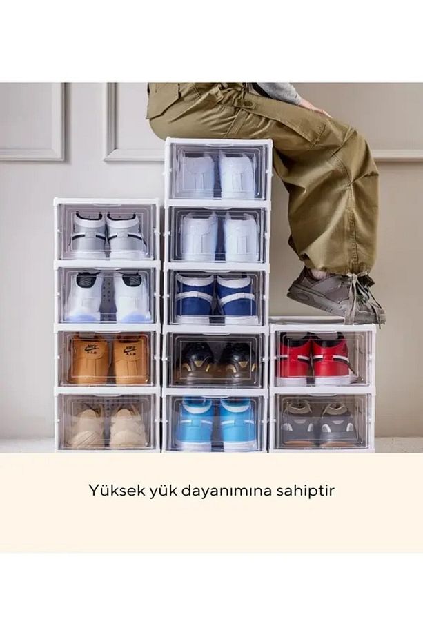 6 Raflı Çok Amaçlı, Katlanabilir Dolap, Ayakkabılık ve Raf, Saklama Gözü - 3