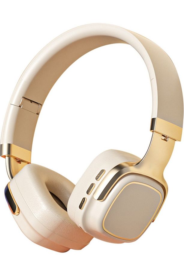 SMY-63A Katlanabilir Kafa Üstü Deri Kemerli Mikrofonlu Bluetooth 5.3 Kulaklık - 1