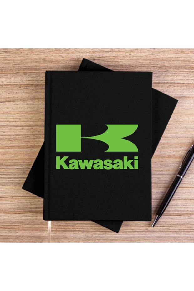 دفتر ملاحظات قماشي غير مبطن بشعار كاواسكي الأخضر - 1