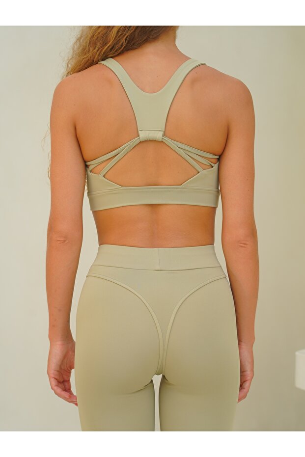 Kratos Basic Spor Soft Haki Crop - 7