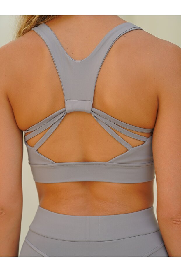 Kratos Basic Spor Gri Crop - 7