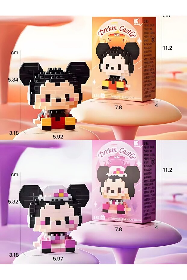 Dek Toy Store BRİCKS Yeni Stil Mickey Mouse ve Minnie Mouse Figür 3D Puzzle Yapboz Hobi Dekorasyon