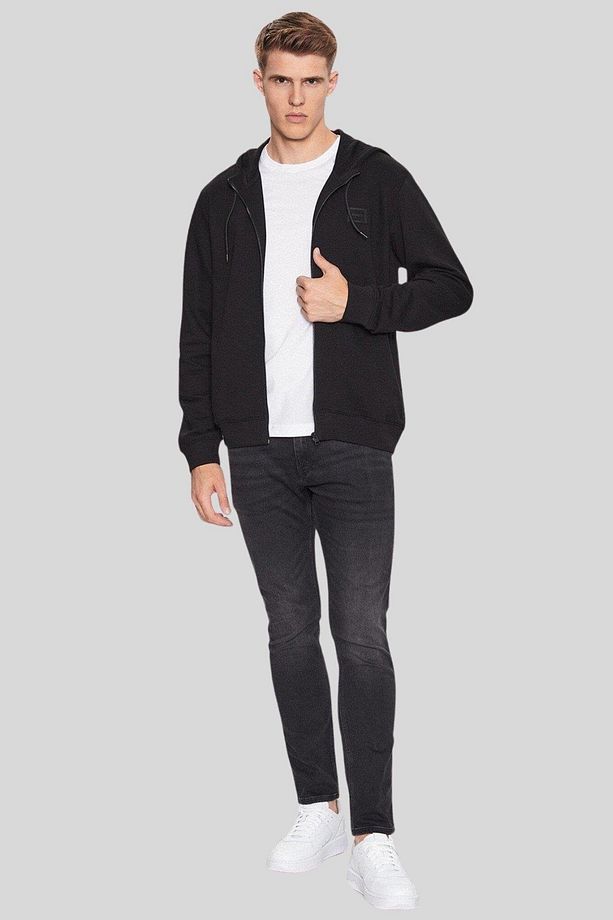 Regular Fit Kapüşonlu Erkek Sweatshirt Siyah - 2