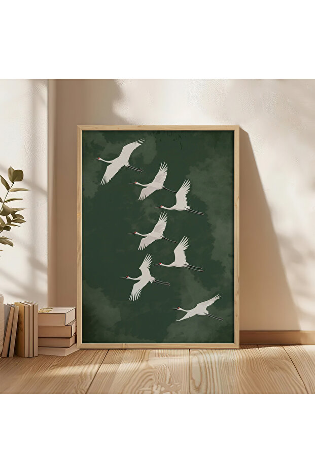 Tekli Ahşap Çerçeveli Tablo Tek Parça Poster Tablo TK/1396 - 5