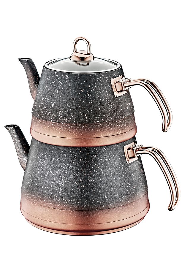 8200 Xl 4 Parça Biogranit Üst Hazne; 1,8 Litre Alt Hazne; 3,75 Litre. Çaydanlık Cam Kapak Bakır Renk - 2