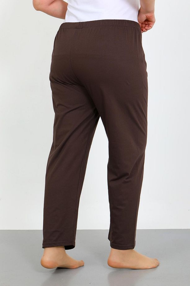 Kadın Büyük Beden Kahve Tek Alt Pijama 27555 - 4