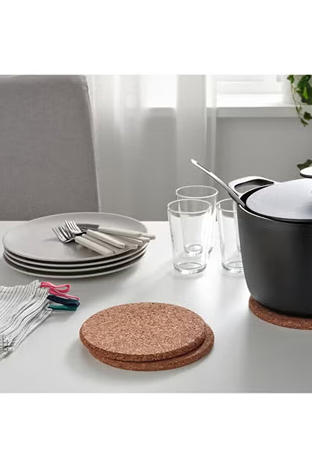 قاعدة قدر عازل حراري من الفلين مكون من 3 قطع - 3