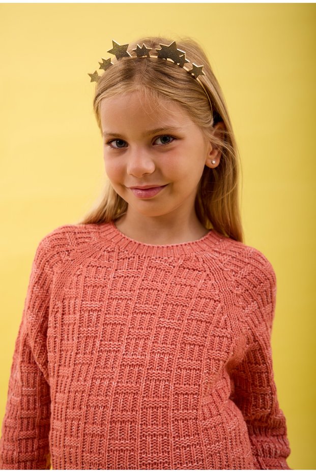 Children's Knitwear Sweater - Crew Neck, Long Sleeves and Relaxed Fit