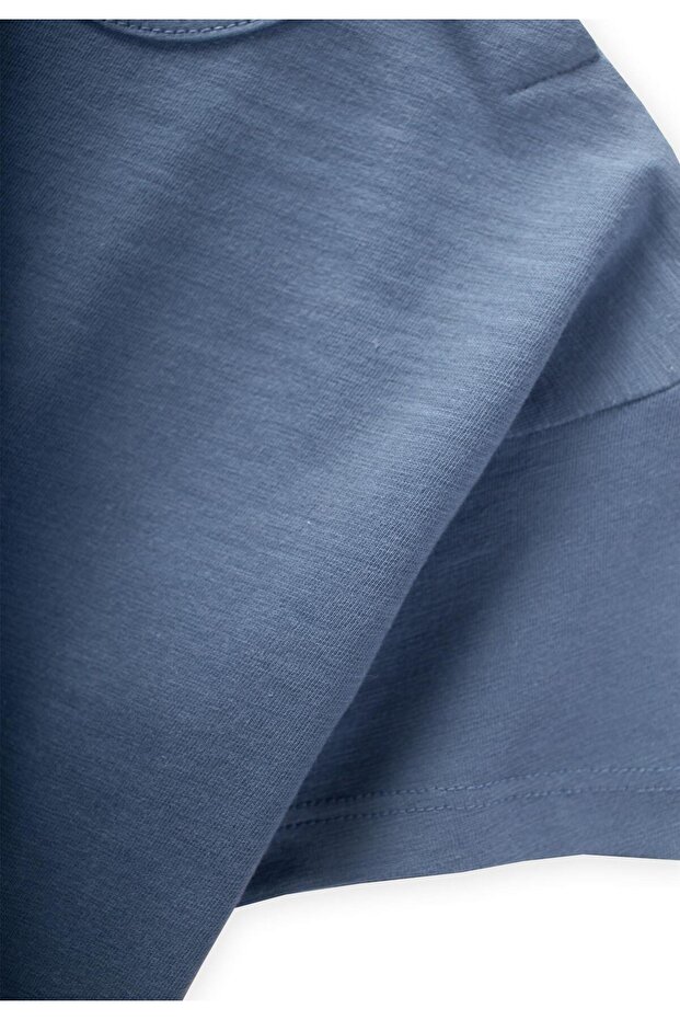 Basic Bebe T-shırt 0-3 Yaş Indigo Mavi - 3