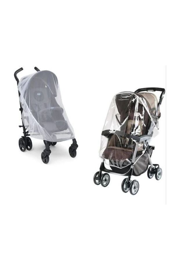 Baby Stroller Pushchair Rain Cover Fly Net Winter Summer Cover White