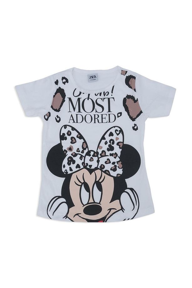 Kız Çocuk Mickey Mouse Kalp Baskılı 2'li Alt Üst Şort Takım - 2