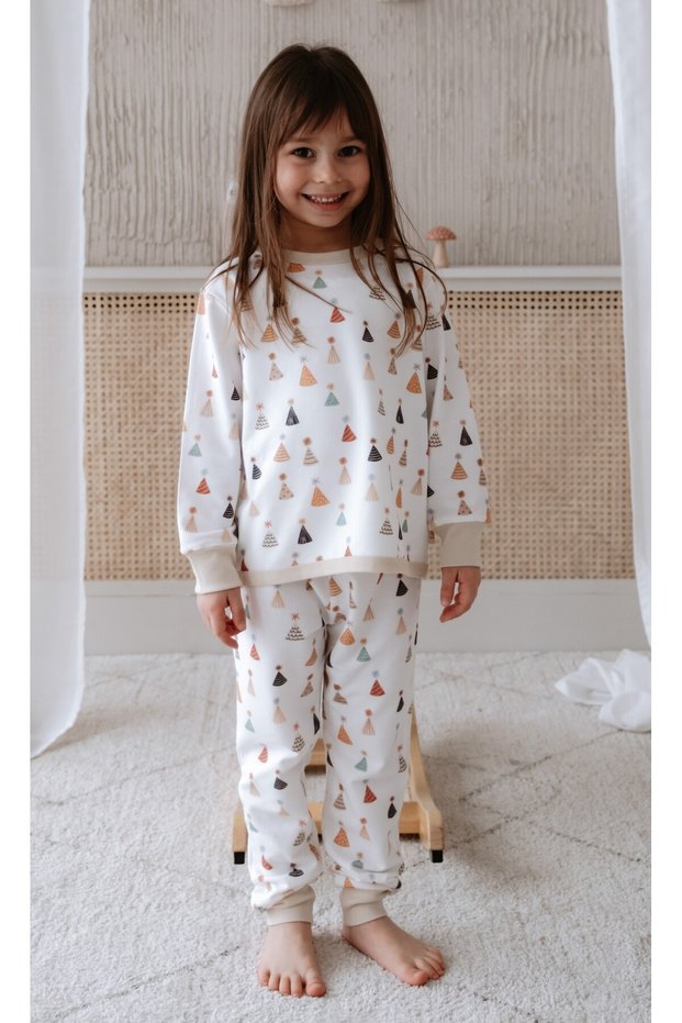 Children's Pajamas Set 1.0 Tog, Modal & Cotton - Party Caps