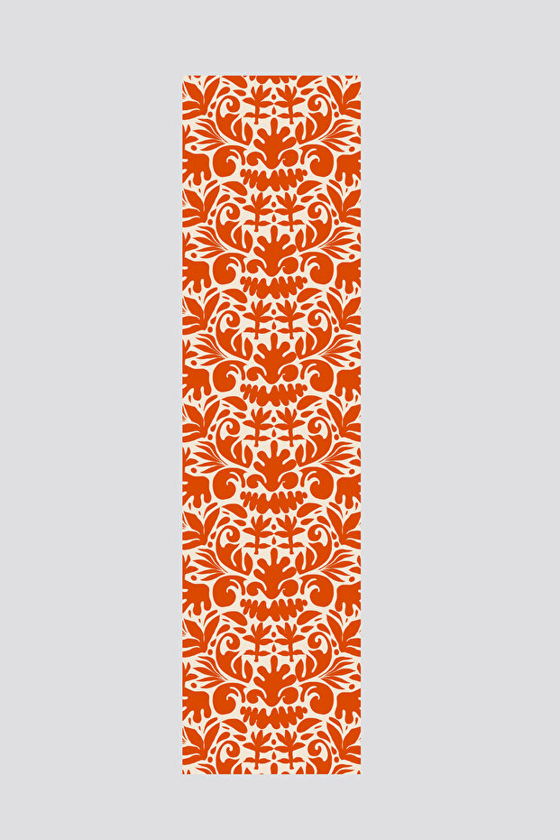 Orange Leaf Patterned Runner 40X140Cm - 2