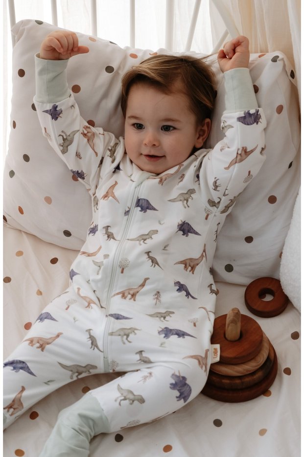 Baby Sleeping Bag 1.0 Tog, Modal & Cotton - Dinosaurs