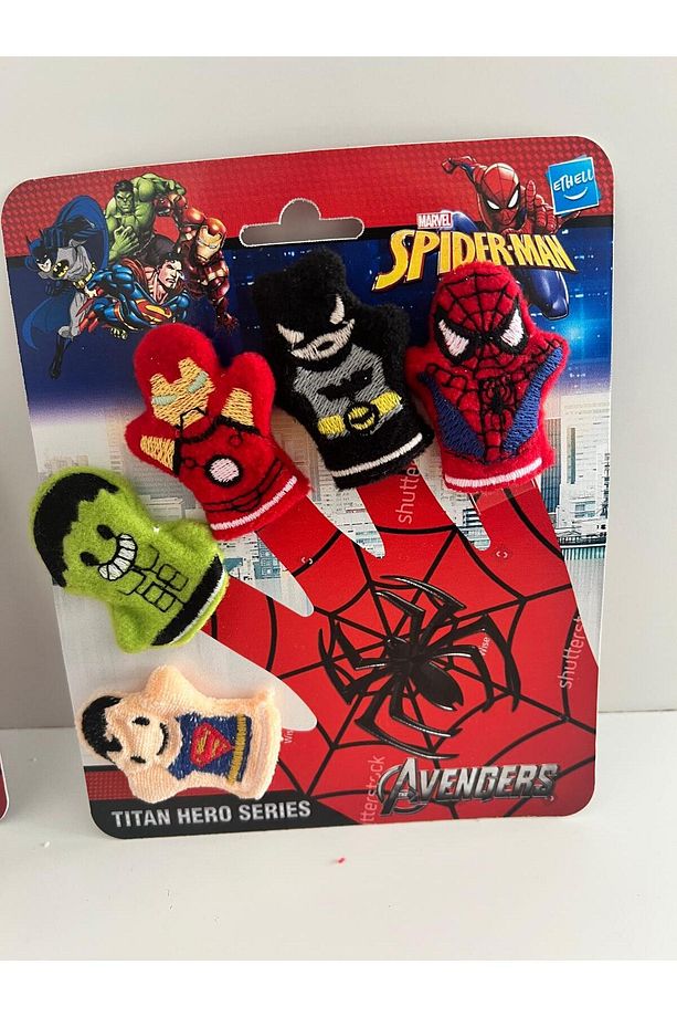 Süper 5'li kukla kahramanlar avengers  Hulk -Demir adam - Örümcek adam-Batman- Süperman - 7