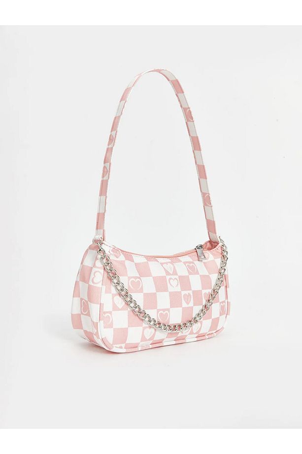 LCW ACCESSORIES Pembe Ekose Desenli Kız Çocuk Baget Çanta - 1