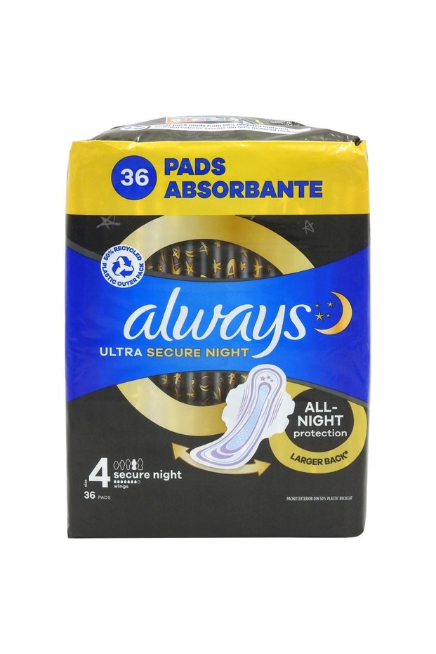ABSORBANTS 36PCS ULTRA SECURE NIGHT