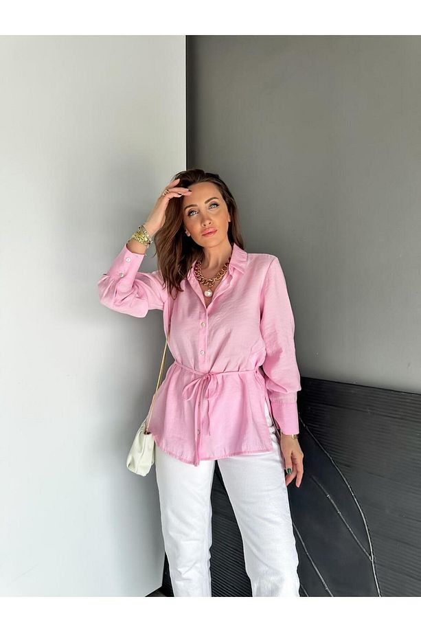 Pembe Beli İpli Orijinal Gömlek - 1
