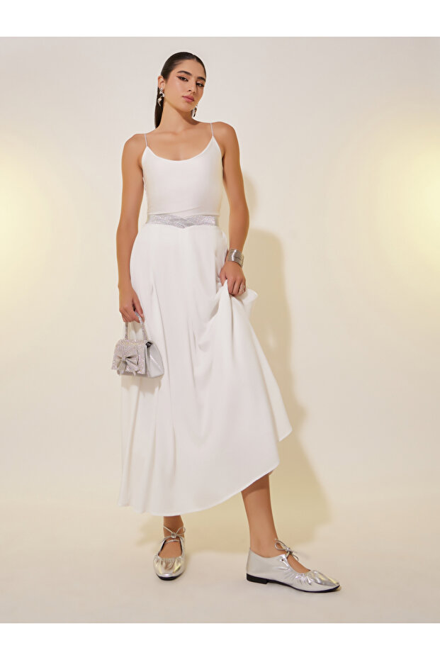 تنورة ماكسي سادة بتصميم A - 1