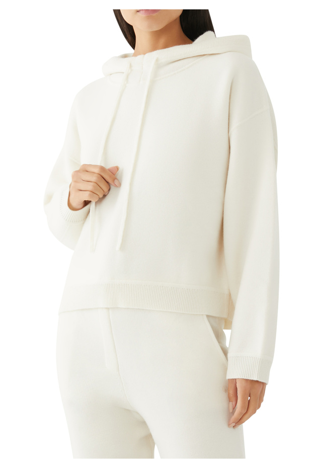 Lüks Kaşmir Örgü Kapüşonlu Sweatshirt - 5