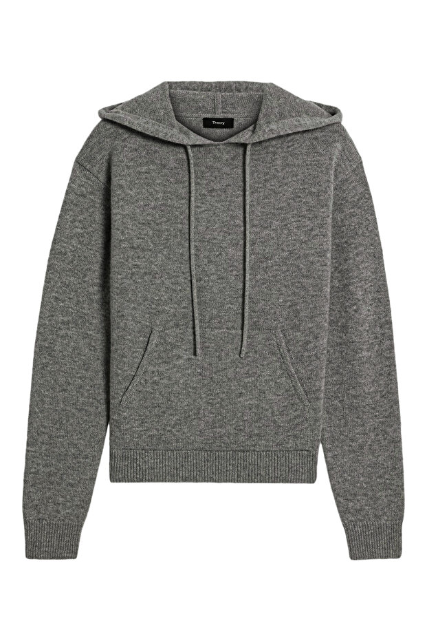 Yün ve Kaşmir Karışımlı Triko Kapşonlu Sweatshirt - 1