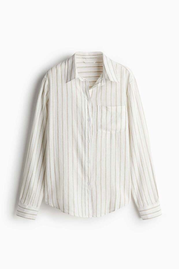 Linen-blend shirt
